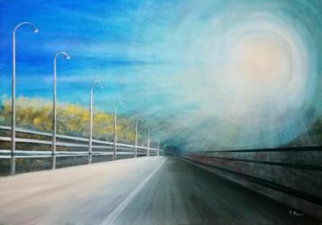 Autostrada del sole- acrilico su tela- 80x60