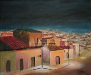 Paesaggio all'imbrunire - acrilico su tela- 60x50