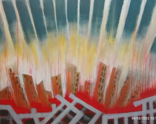 The End ?acrilico su legno73x65