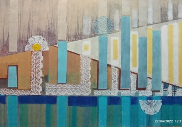 Il farotecnica mista su tela100x70