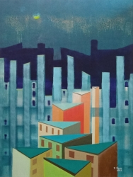 Crepuscoloacrilico su legno60x80