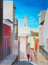 Verso la piazza - acrilico su tela- 80x60